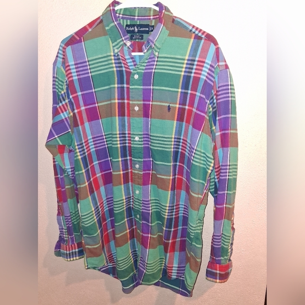 Ralph Lauren Vintage Blake Shirt Button Down Long Sleeve Multicolored Plaid M